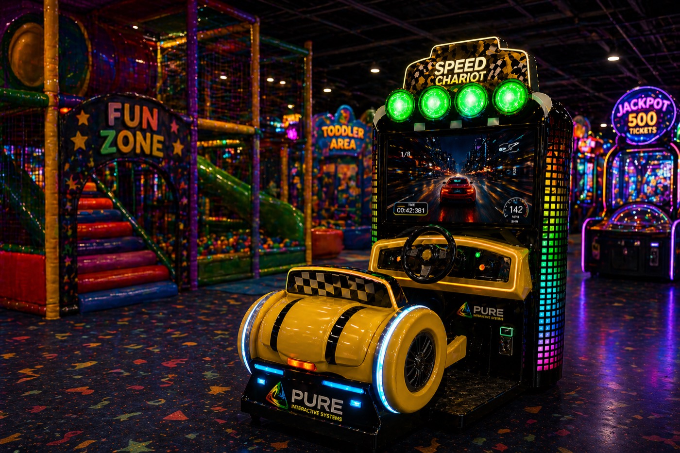Speed Chariot kids' racing machine, side view