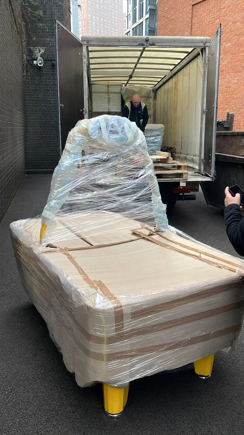 Pure Interactive logistics crew moving arcade machines
