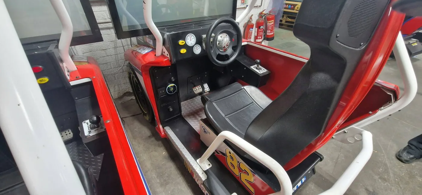 NASCAR sit-in racing cabinets in our warehouse