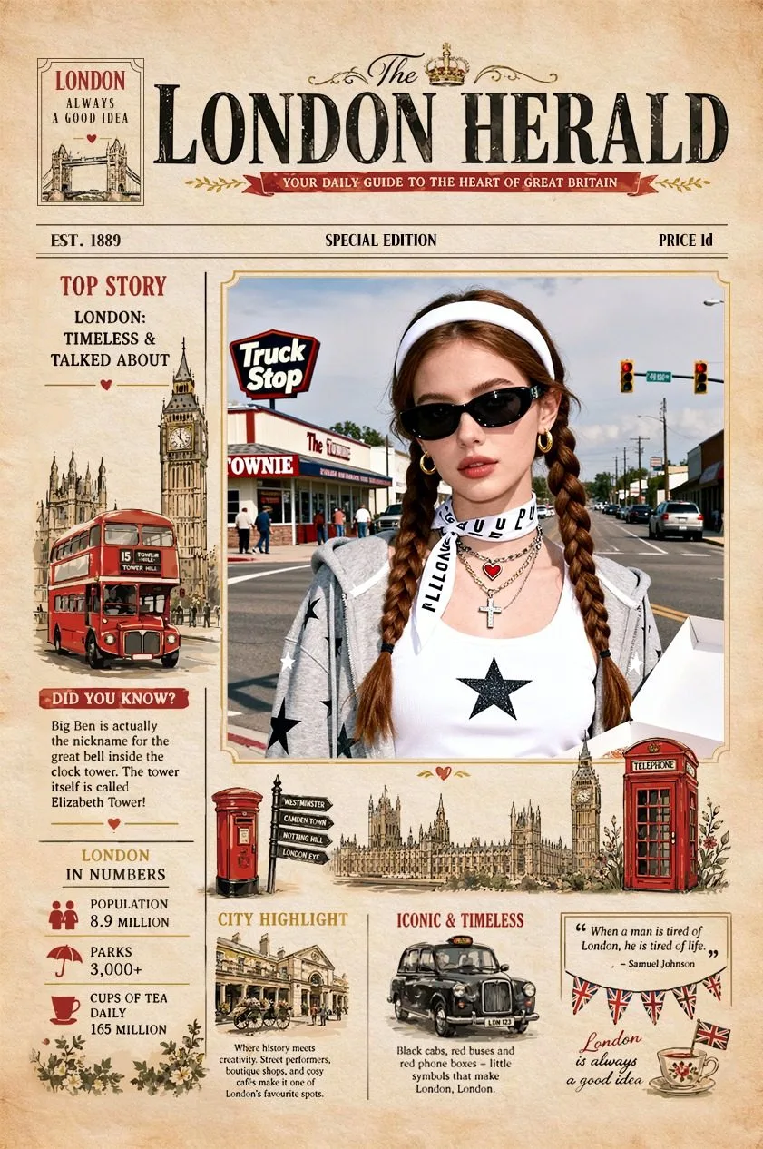 Sample personalised front page, London Herald edition