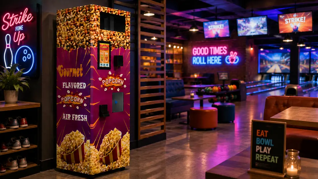 Popcorn machine touchscreen flavour selection