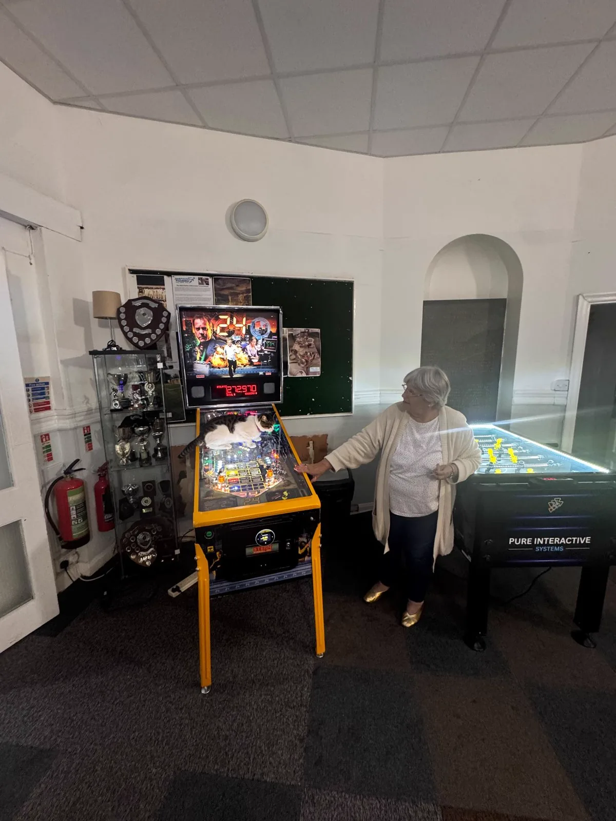Sandra's games room: the Stern 24 pinball next to the Pure Interactive Soccer Pro LED football table