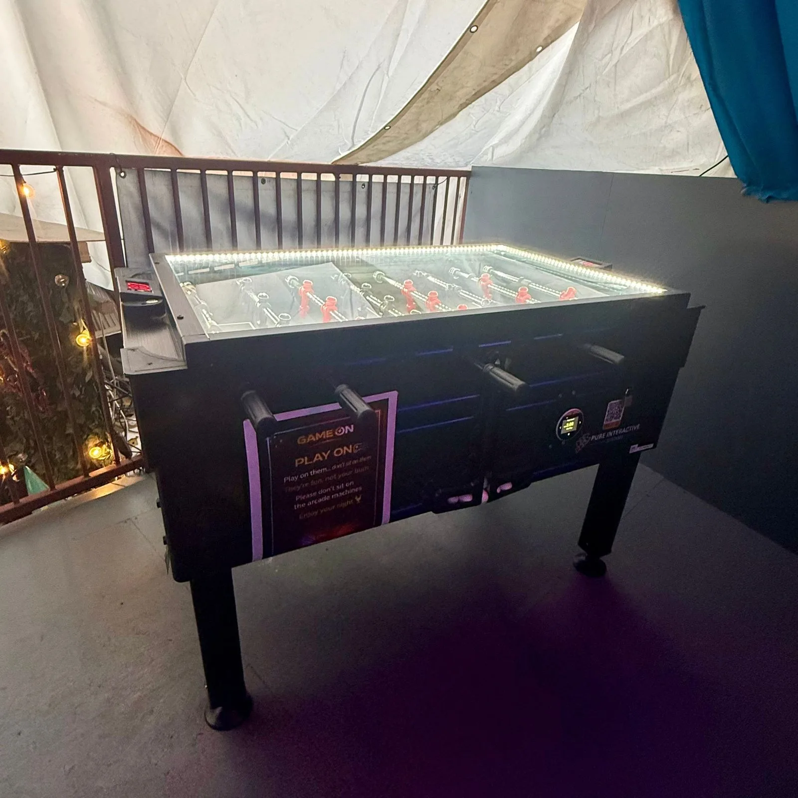 Soccer Pro table football with instruction card on the end