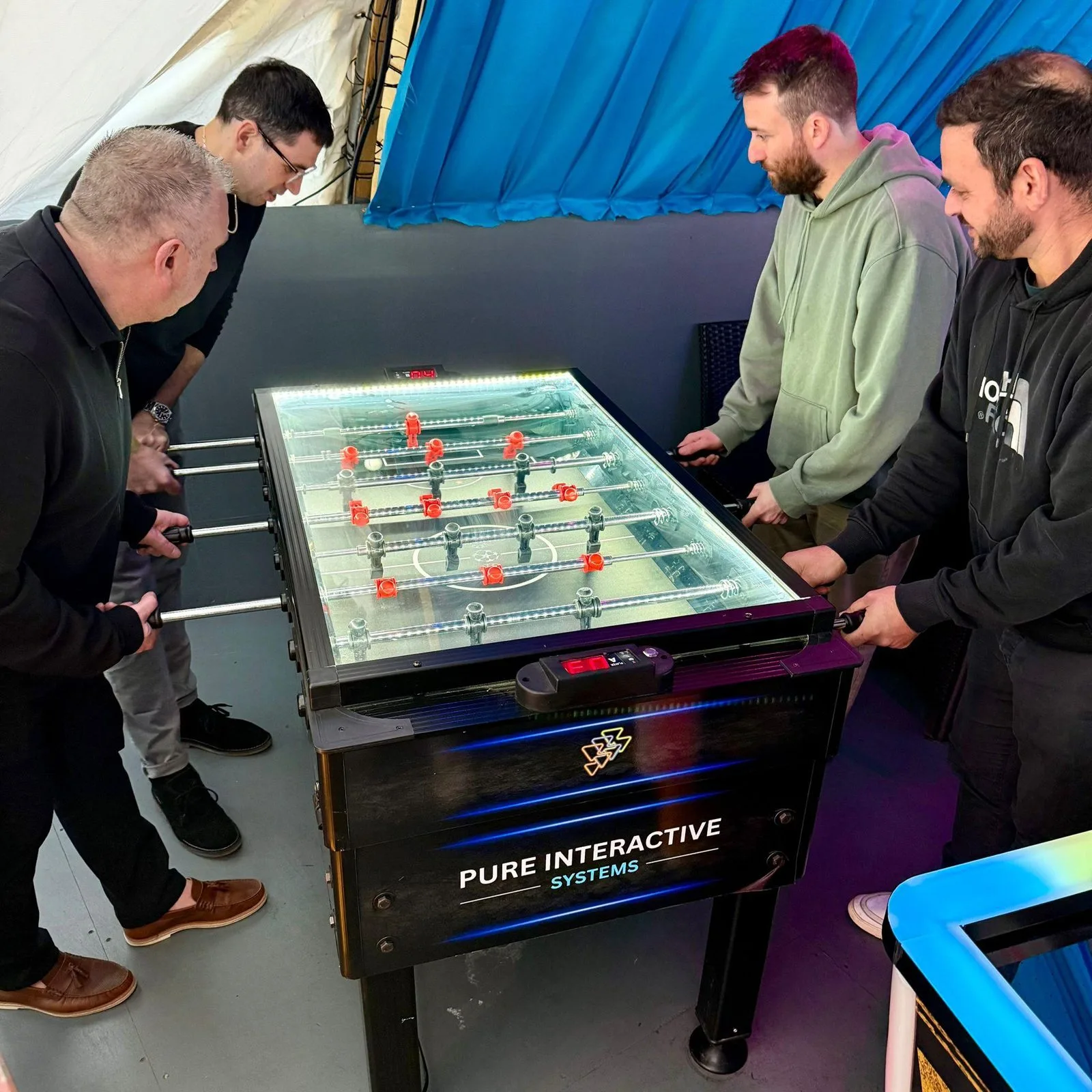 Soccer Pro table football being played at Fire, Vauxhall